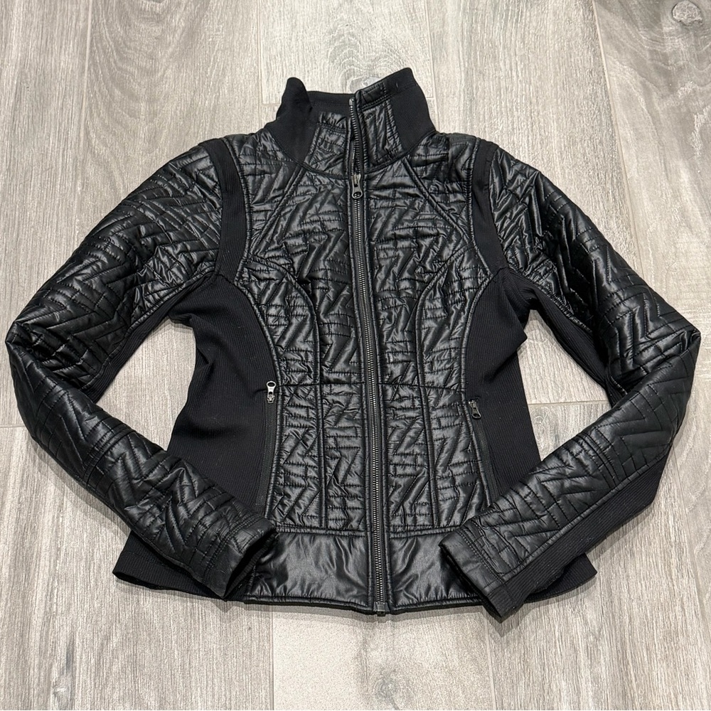 Zella Black Quilted Women's  moto style Jacket-XS